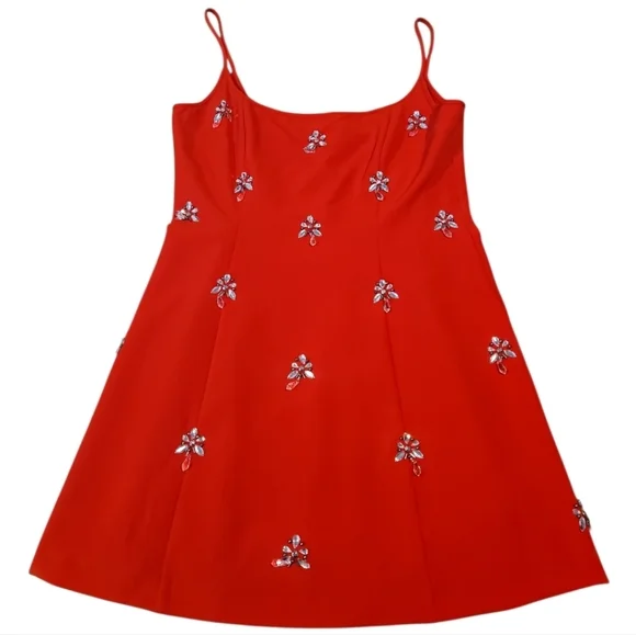 NWT Gianni Bini Cocktail Crepe Jewel A-Line Dress sz 10 - Picture 4 of 10